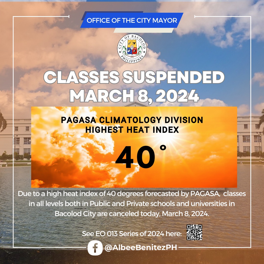 Classes Suspended, March 8, 2024 - Bacolod City Government